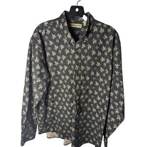 Munsingwear Button Down Shirt Mens Large Long‎ Sleeve Heavy Cotton Maple Leaf